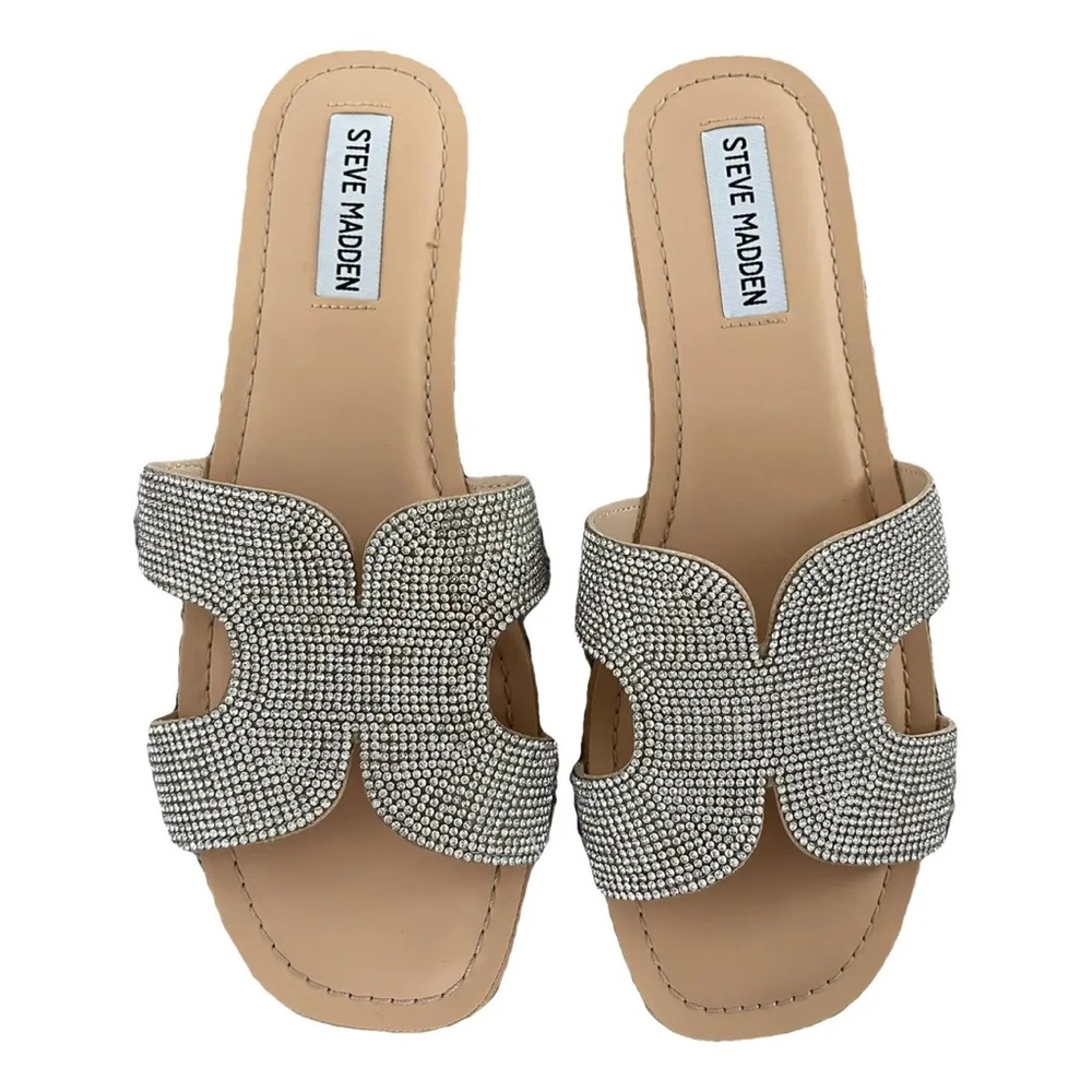 Steve Madden Silver Crystal Embellished Slide - Haydn - size 6.5